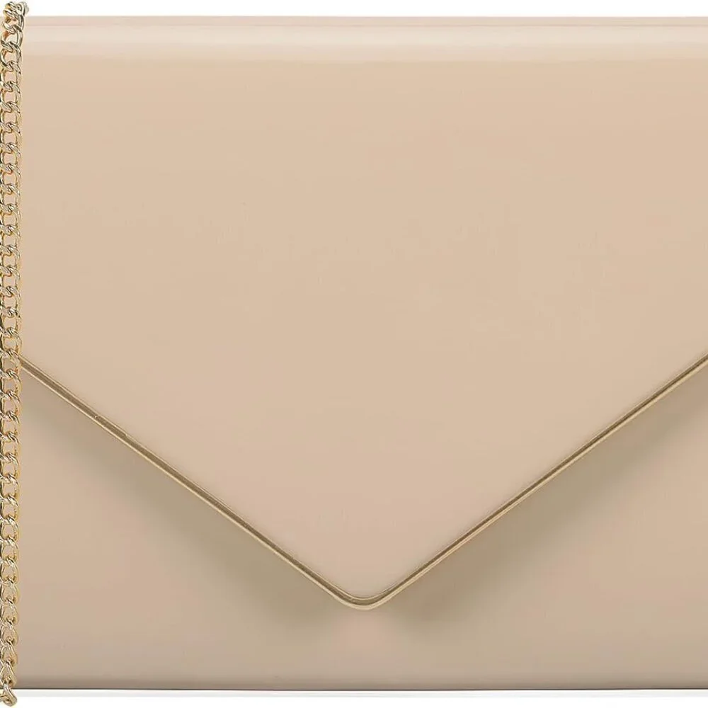 Women's Clutch Bag Faux Patent Leather Satin Lined Night Out Party Purse